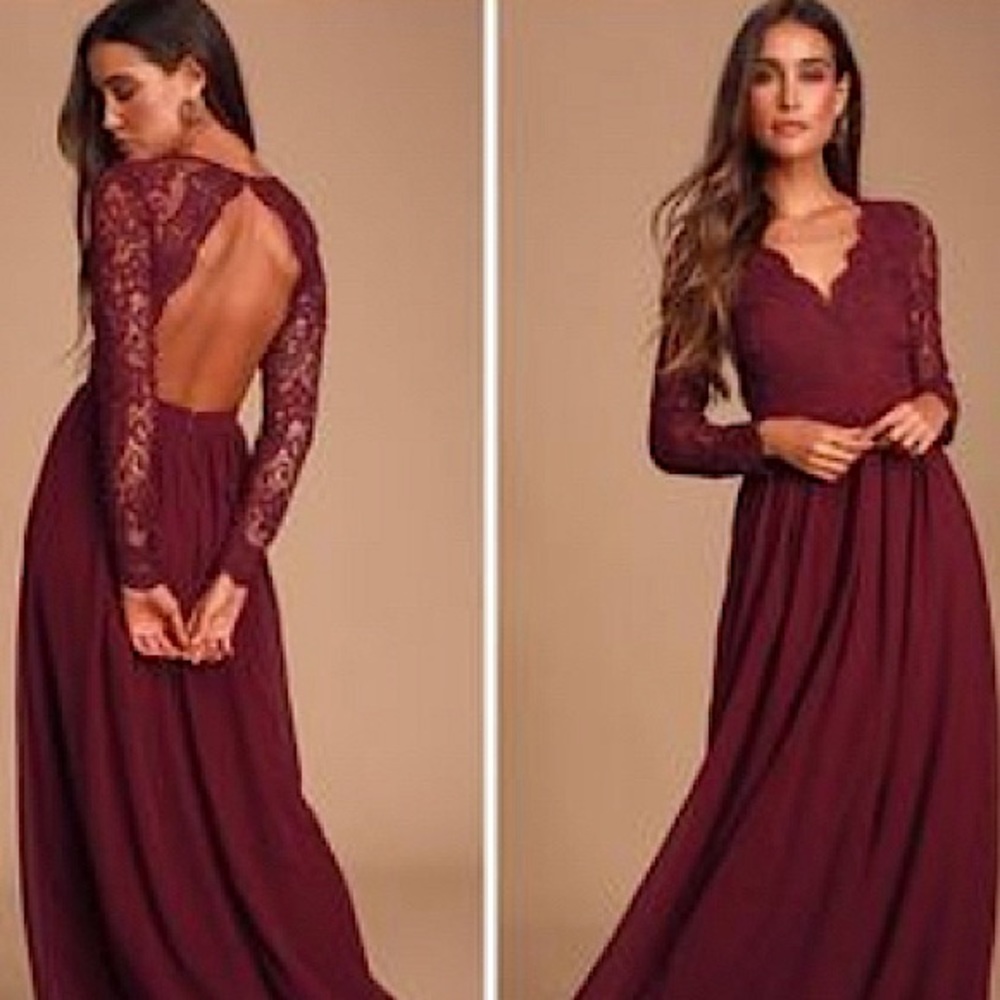 Lulu’s Awaken My Love Backless Crochet Lace Maxi Dress S